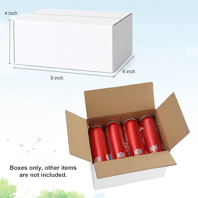 Famagic 10 Pack 9x6x4 Inch Small Shipping Boxes White Corrugated Cardboard - Image 2