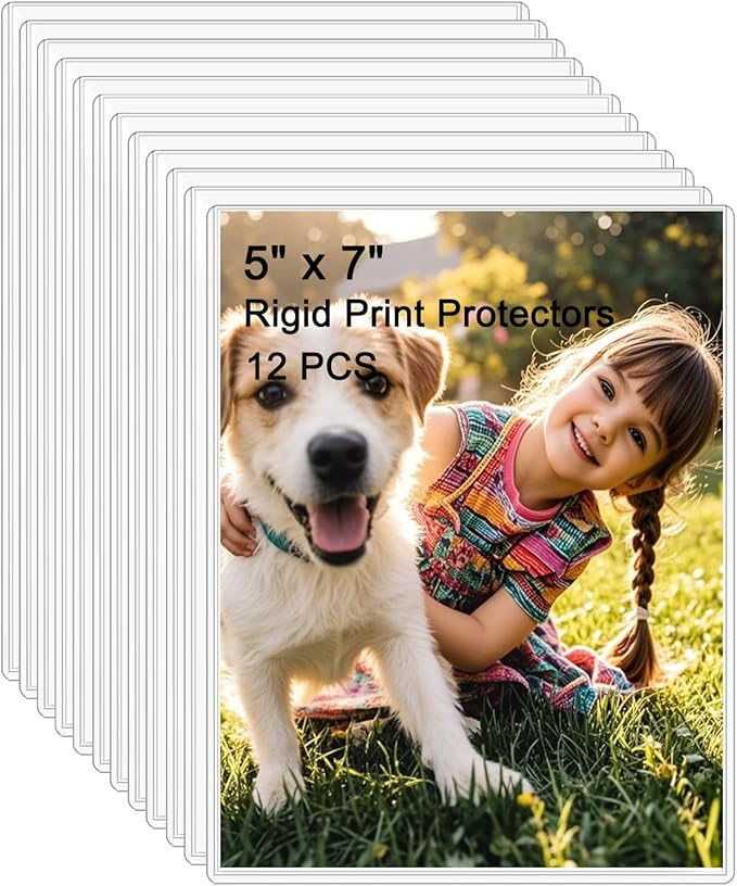 12PCS 5" x 7" Clear Rigid Card Sleeves – Waterproof Hard Plastic Protectors by DHYLRICHER