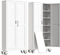 75" H Metal Garage Storage Cabinet, Rolling Tool Cabinet by erosoei