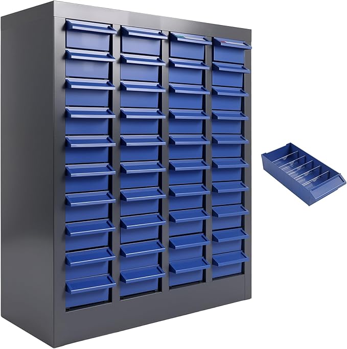 Part Cabinet with 40 Drawers, Shelves & Label Stickers by Unknown