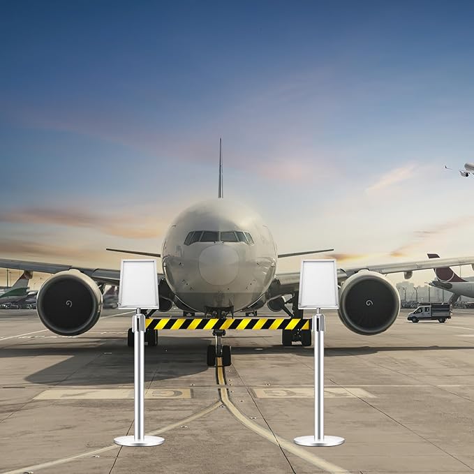 VICASKY Stanchion Sign Holder Queue Barrier Crowd Control Barriers Retractable - Image 2
