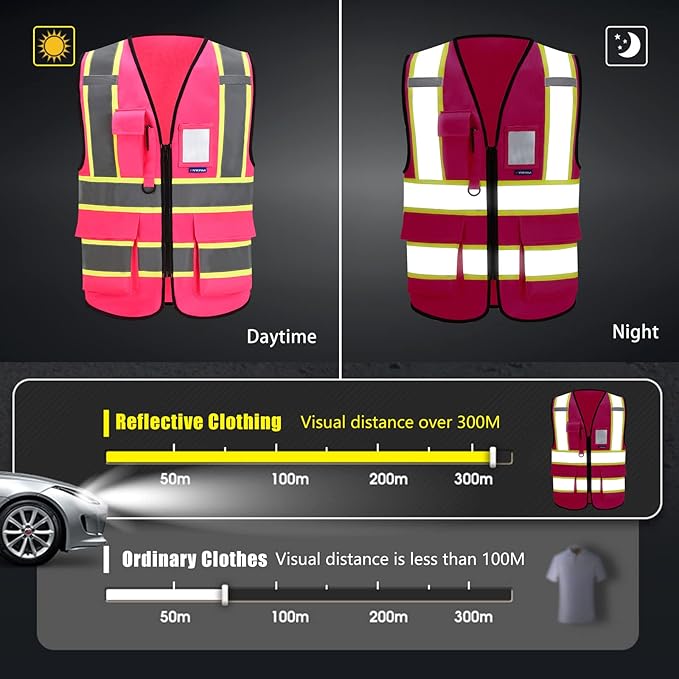 AYKRM Custom Logo Personalised Printed High Visibility Reflective 2 two tone - Image 3