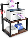Label Holder for Rolls and Fan-Fold Labels, Wooden Sticker Dispenser for by GHWMYD