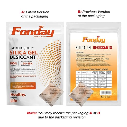 20g x 50 packs Fonday Rechargeable Silica Gel Desiccant Packets Food Grade Fast - Image 9