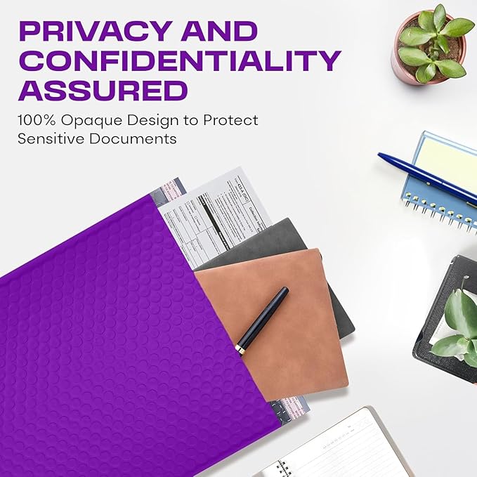 Purple Large Poly Bubble Mailers 12x15 inch | Self Seal Padded Envelopes - Image 8