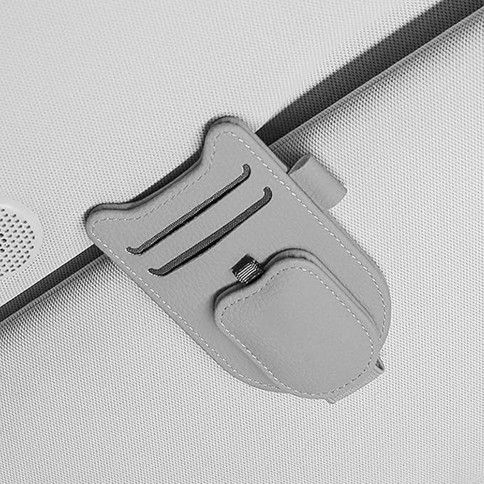 Sunglasses Holder for Car Visor, Magnetic Leather Glasses Eyeglass Clip by fccairms