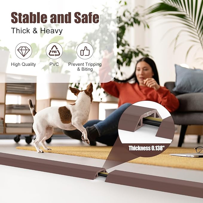 Eapele 4 ft Floor Cord Cover Heavy Duty Cable Protector, Cord Covers - Image 4