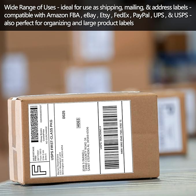 SJPACK 1000 Half Sheet Self Adhesive Shipping Labels, 8.5" x 5.5" Address Labels - Image 7