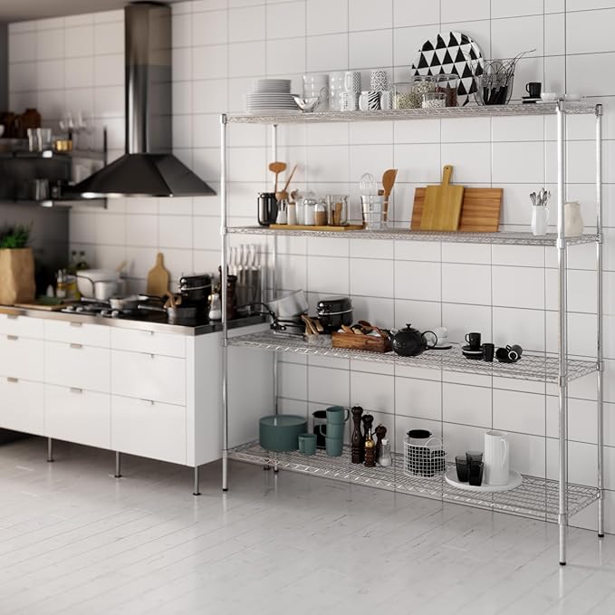 18" Deep x 72" Wide x 74" Height Wire Shelving Kit | 4-Tier | NSF Commercial - Image 7