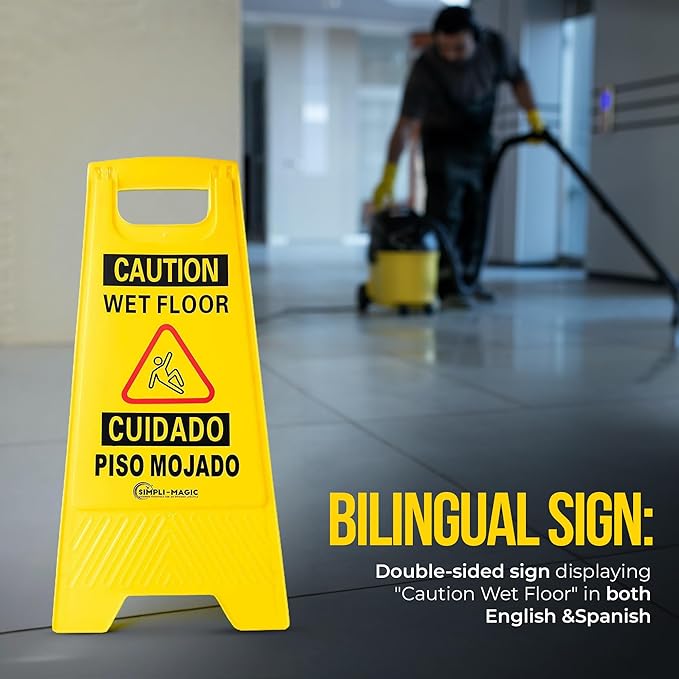 SIMPLI-MAGIC 24" Height Wet Floor Caution Signs, 6 Pack – Double-Sided - Image 4