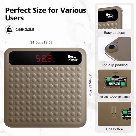 himaly Digital Body Weight Scale Bathroom Scale, Step-On Technology High - Image 4