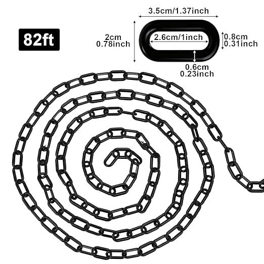 82FT Black Plastic Chain Barrier - Image 2