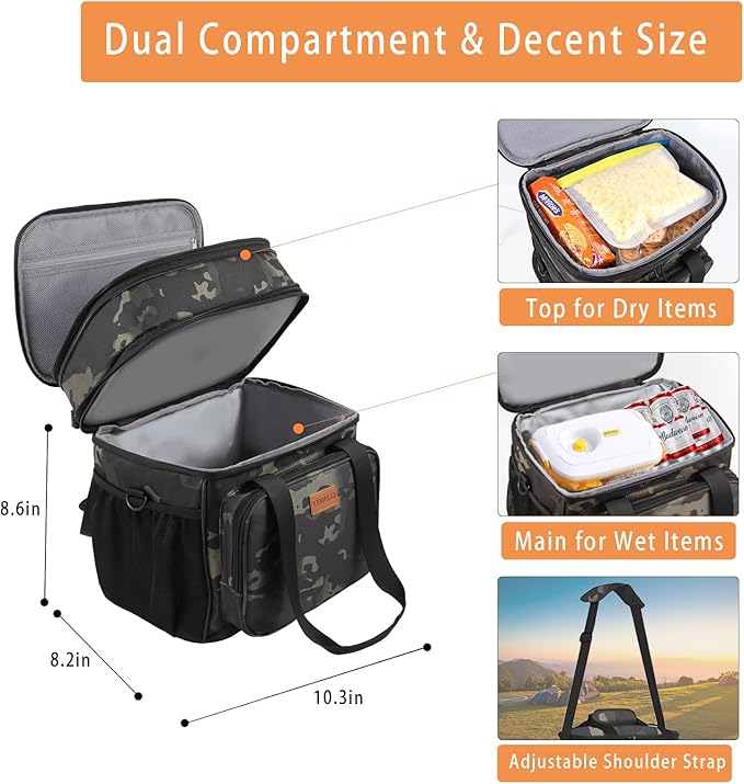 Expandable Large Insulated Lunch Box, Heavy Duty Lunch Cooler Bag Durable - Image 2