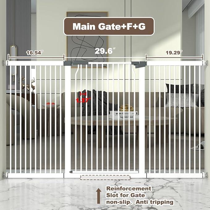 41" Extra Tall and Wide Baby Gate, 65.8-68.5'' Wide Pet Cat Gate - Image 3