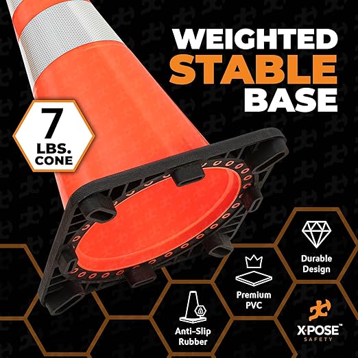 Xpose Safety 28" Orange Traffic Cones - Image 5