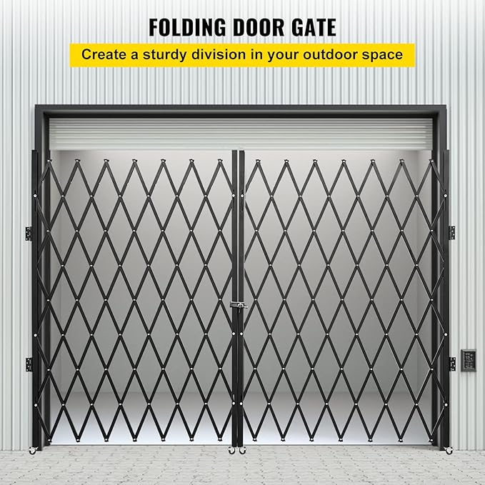 VEVOR Double Folding Security Gate, Steel Accordion Security Gate, Flexible - Image 2