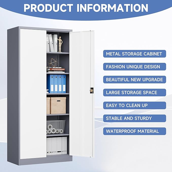 Metal Tool Storage Cabinet, Lockable File Cabinet - Image 7