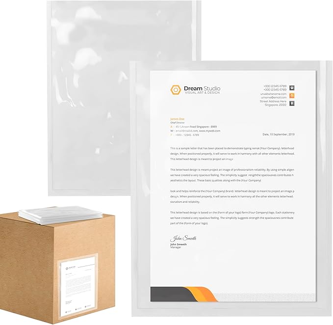 ABC Packing List Envelopes, 9.5 x 12 Inch. 100 Pack 2 Mil Polyethylene Clear by ABCPackSupply%C2%AE