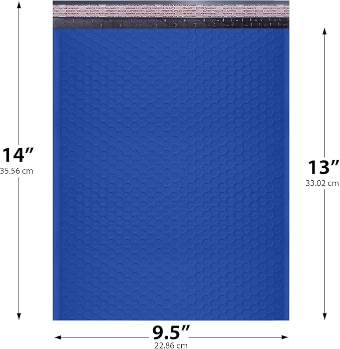 Royal Blue 10x13 Inch Poly Bubble Mailers |Self Seal Padded Envelopes - Image 2