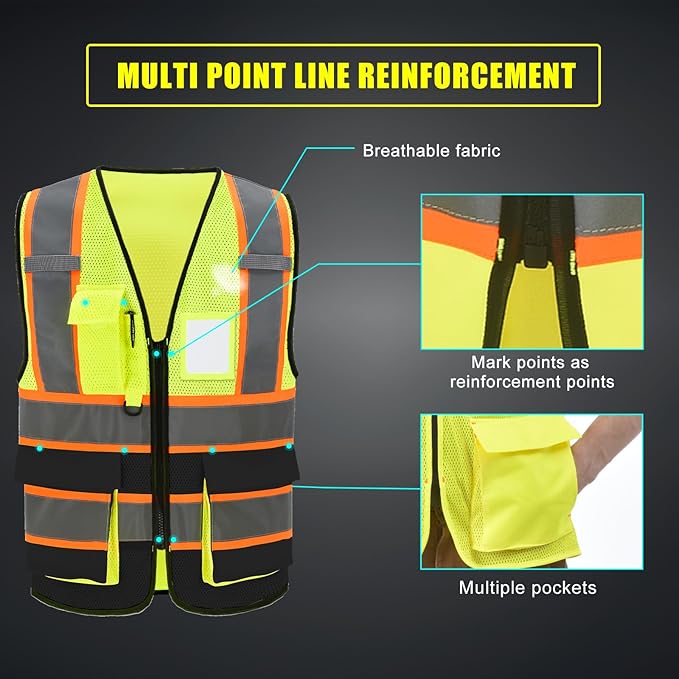 AYKRM 11 color High Vis Reflective Safety Vest - Image 2
