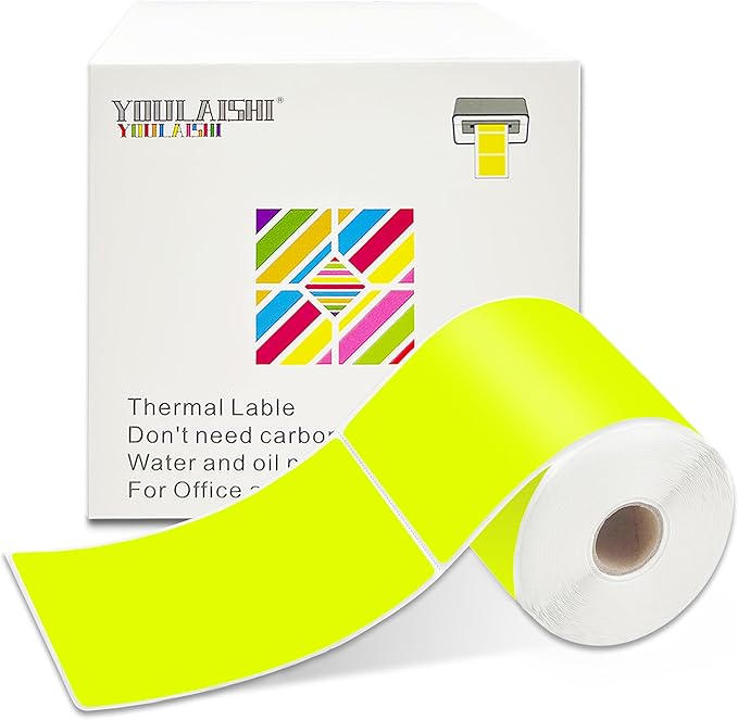 3 X 5 Inch Printable Rectangle Color Coding Labels, 300 Per Roll Adhesive Color by YOULAISHI