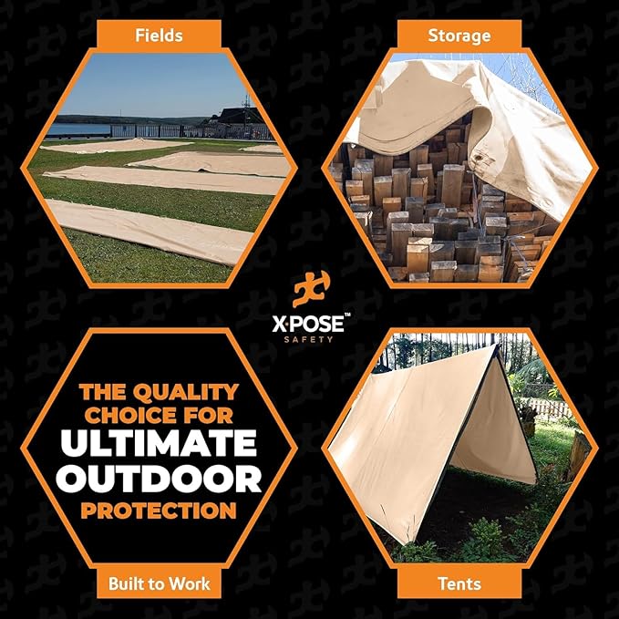 Heavy Duty Tan Poly Tarp 10' X 10' - Image 7