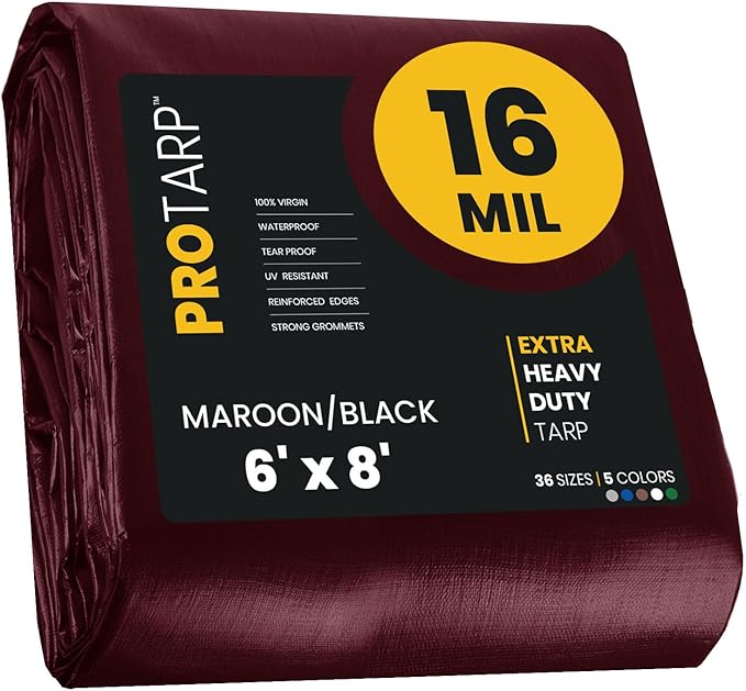 PROTARP Extra Heavy Duty 16 Mil Tarp Cover, Waterproof, UV Resistant, Rip and by Protarp