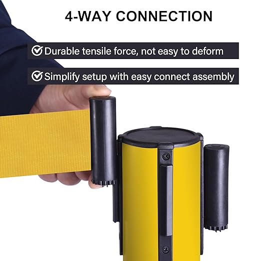 OangeStar 6 Packs Crowd Control Stanchions w/10ft Retractable Belt, Crowd - Image 2