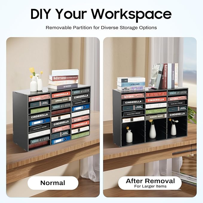 Literature Organizer, 27 Compartments Durable PVC Paper Storage Cabinet - Image 4