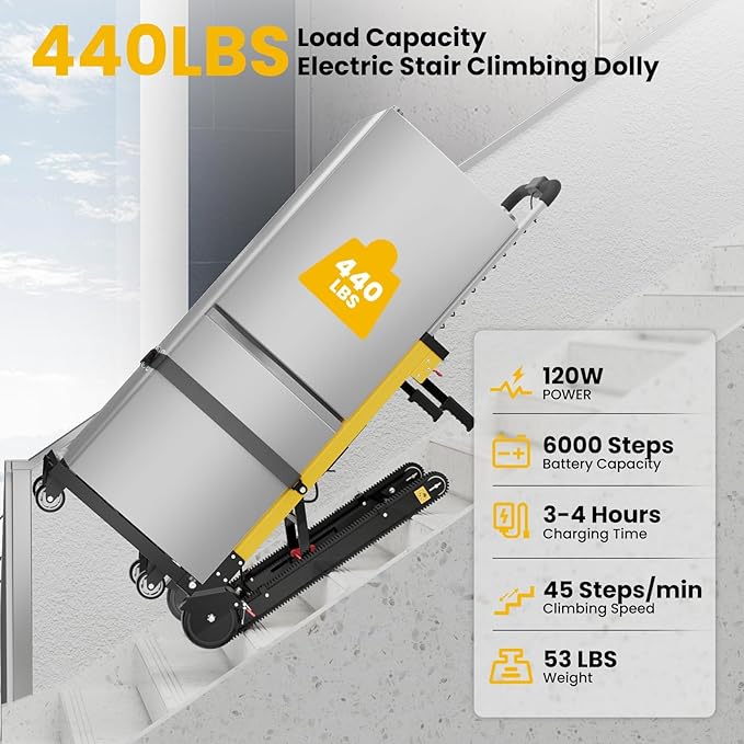 Electric Stair Climbing Dolly, Heavy Duty, Powered Stair Climber Dolly Cart - Image 3