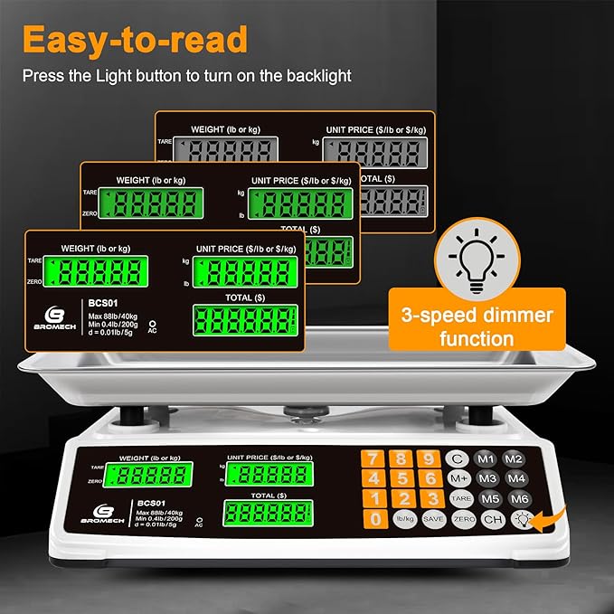 Price Computing Scale 88lb/40kg Commercial Food Scale - Image 5