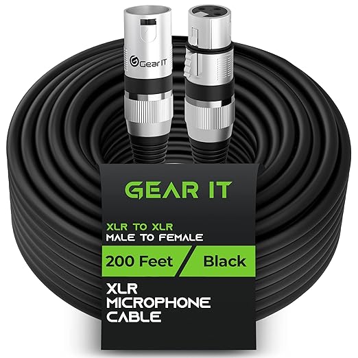 GEARit XLR Male to Female Microphone Cable 3-Pin Balanced Shielded Mixer by GEARit