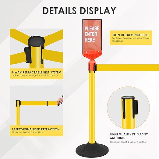 6 Pack Stanchions with Retractable Belts - Image 5