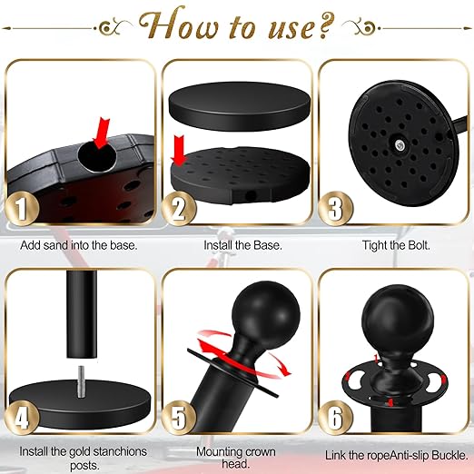 4PCS Black Stanchions Posts - Image 5