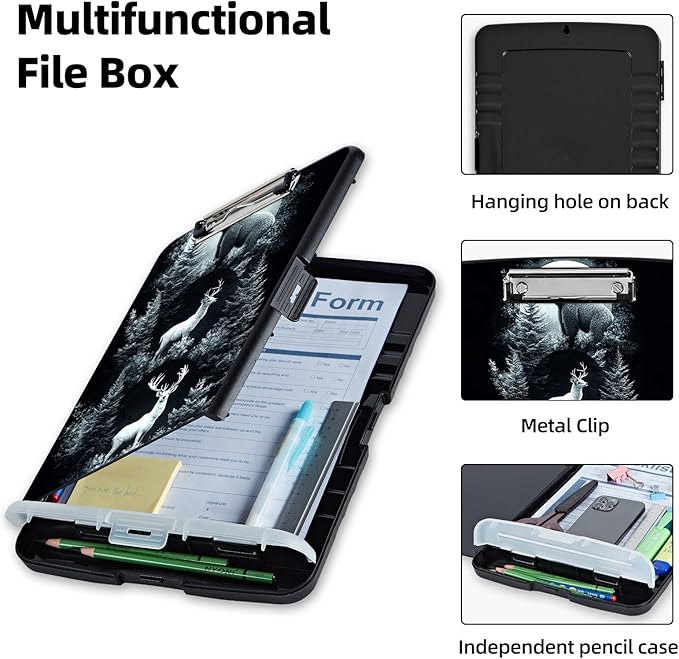 Clipboard with Storage Box & Pen Holder, Heavy Duty Clip Boards 8.5x11 - Image 3