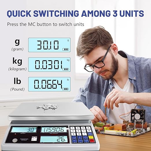 Industrial Counting Scale for Small Part, Coin Scale Built-in Battery, Digital - Image 3