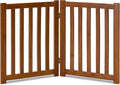 LZRS 2-Panel Wooden Free Standing Foldable Dog Gate Indoor – Solid Hardwood 24" by LZRSPET