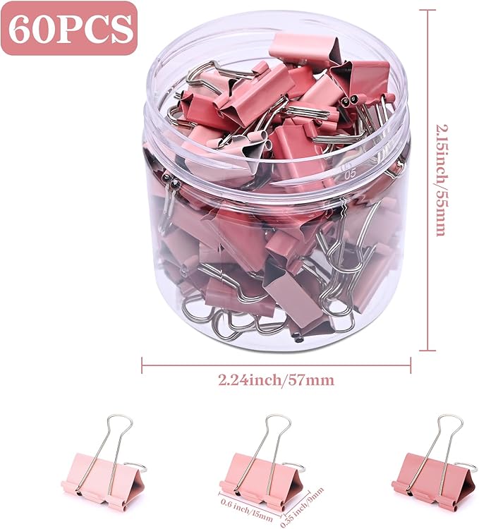 Temiary Aesthetic Binder Clips, Binding Paperwork Clamps - Image 2