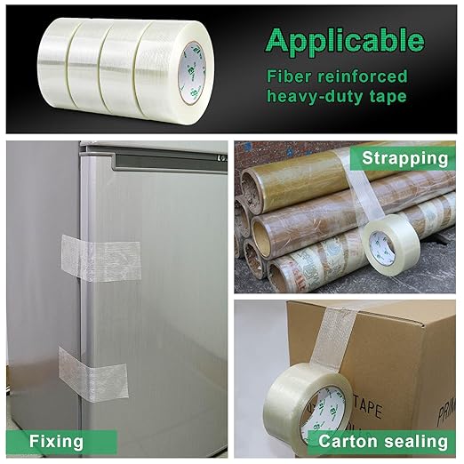 BOMEI PACK Filament Strapping Tape, 5.5 Mil 2 Inch x 60 Yards, Heavy Duty - Image 8