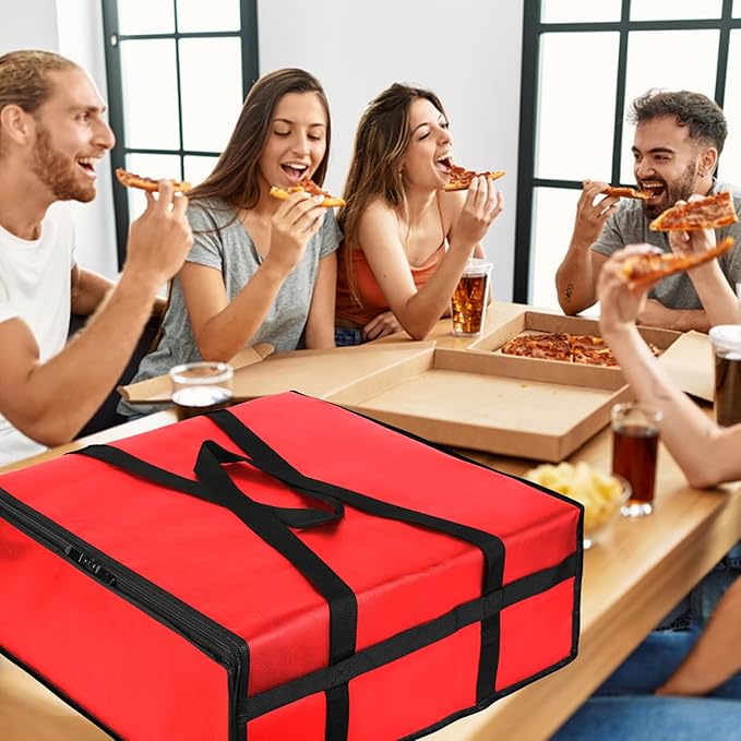 musbus 20x20x8 RED Pizza Carrier Insulated Bags Large - Image 3