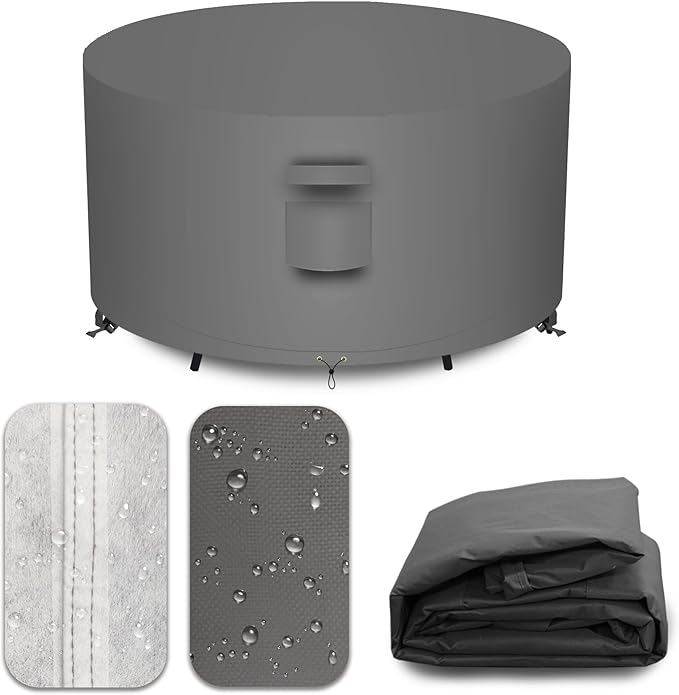 Heavy Duty Patio Furniture Covers Waterproof, 600D Round Outdoor Furniture by CNCZMH