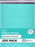 Teal 10.5x16 Inch Large Poly Bubble Mailers #5 | Padded Envelopes by MAILERVIEW