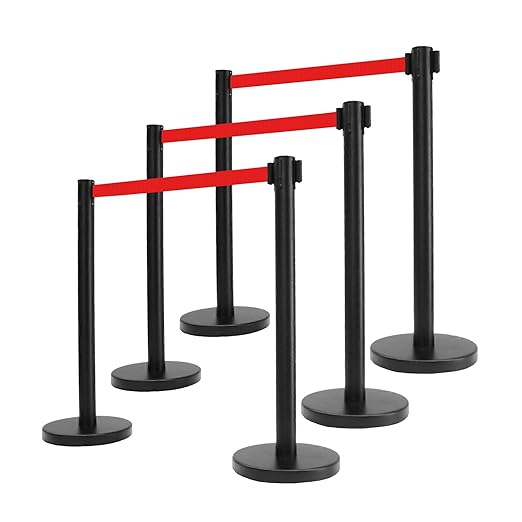 VIP Crowd Control Retractable Belt Stanchion Queue Safety Barrier Set by CrowdControlCenter