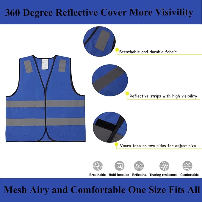 Blue Safety Vests 20 Pack - Image 4