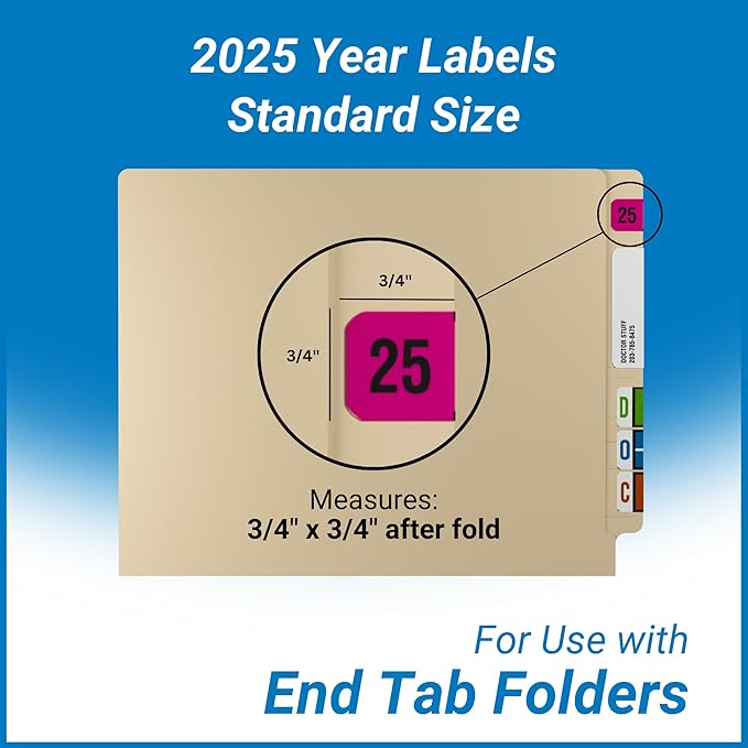 2025 Year Labels, Doctor Stuff 2025 Chart Stickers, Fluorescent Pink Color Coded - Image 5