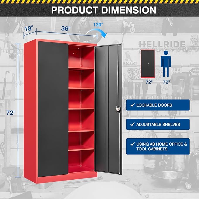 Metal Storage Cabinet-72” Tall Steel File Cabinets - Image 3