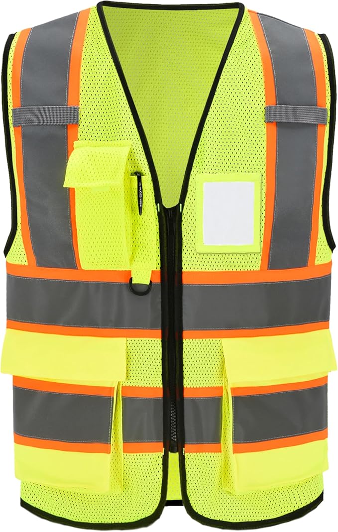 A-SAFETY Mesh High Vis Vest Lightweight Reflective Construction Vest by A-SAFETY