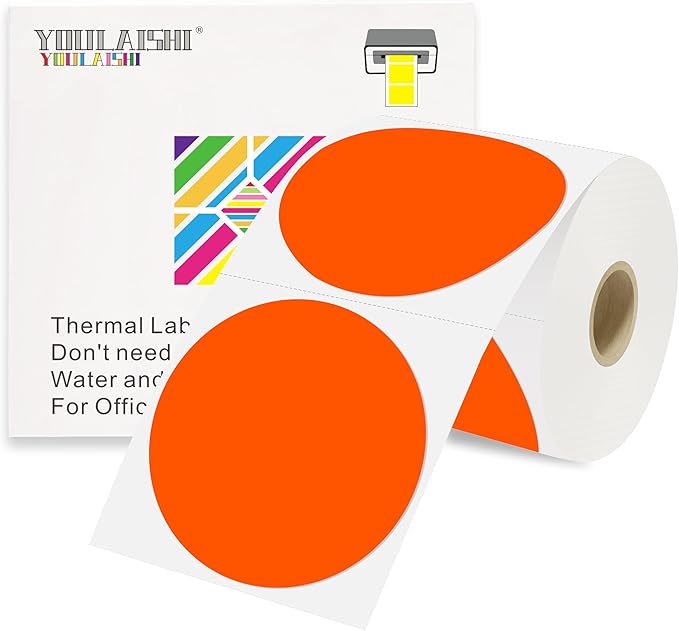 3 x 3Inch Round Color Coding Labels Circle Thermal Labels Printable Waterproof by YOULAISHI