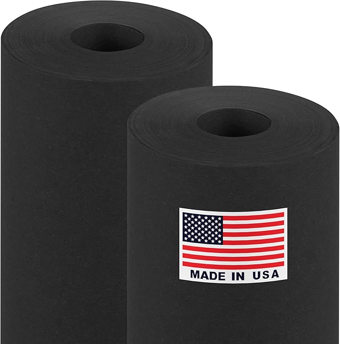 18" x 1200" Black Kraft Paper Roll, 45 lbs Thickness, Made in USA Colored Craft by Paclord