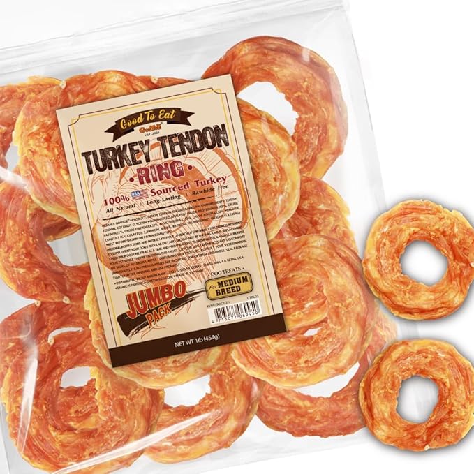 Gootoe Turkey Tendons for Dogs –All-Natural, Hypoallergenic Dog Treats by GooToE